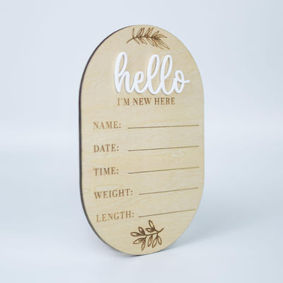 I'm New Here Sign, Birth Announcement Sign, Baby Announcement Sign, Baby Name Sign, Hospital Newborn Signs, Baby Photo Prop, Nursery Decor