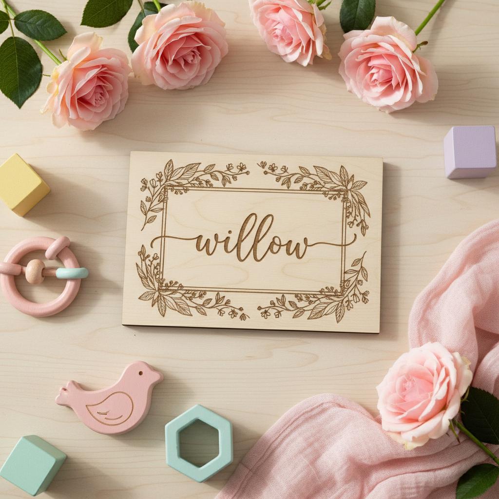 Personalized Wooden Baby Name Sign, Nursery Name Announcement Decor