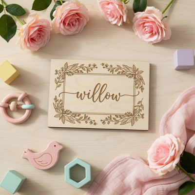 Personalized Wooden Baby Name Sign, Nursery Name Announcement Decor