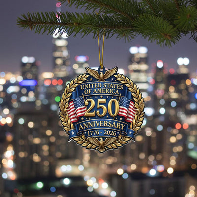 United States 250th Ornament, Semiquincentennial Eagle Medallion, 1776-2026 Patriotic Anniversary Gift, USA 250 Years Decor