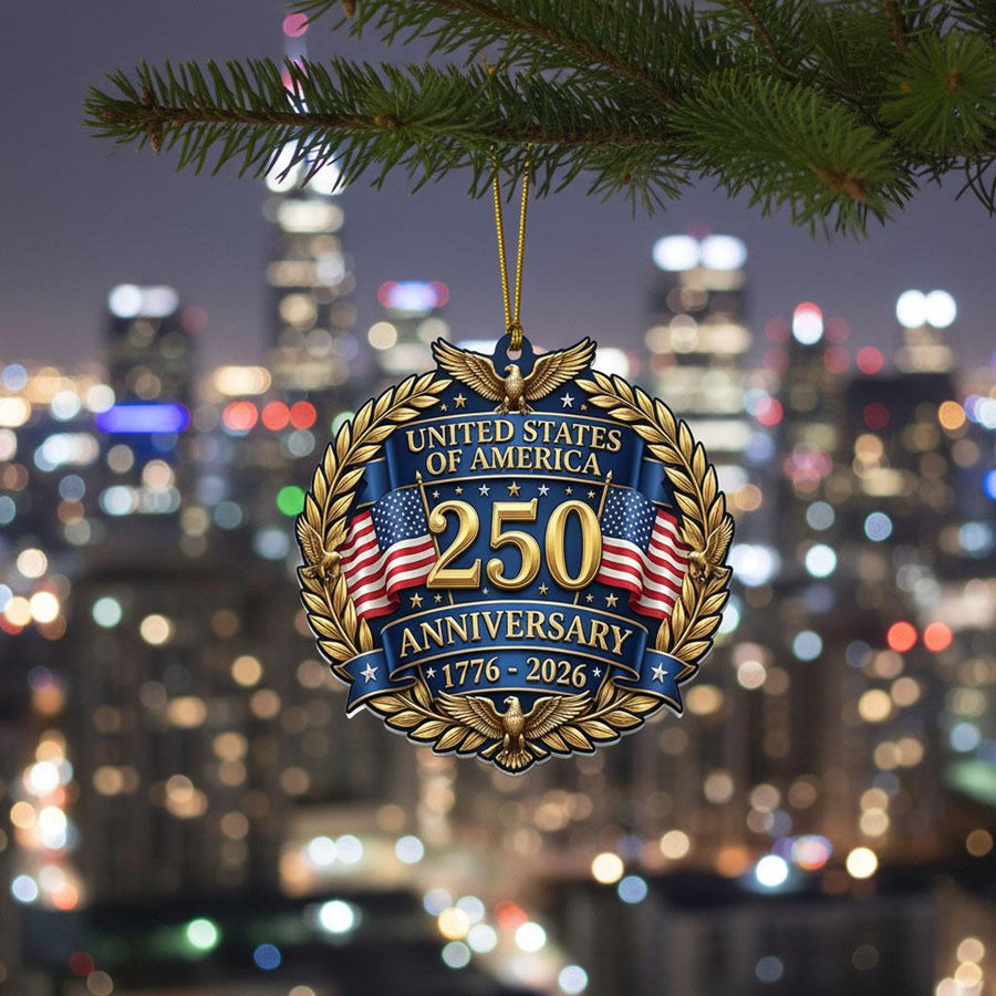United States 250th Ornament, Semiquincentennial Eagle Medallion, 1776-2026 Patriotic Anniversary Gift, USA 250 Years Decor