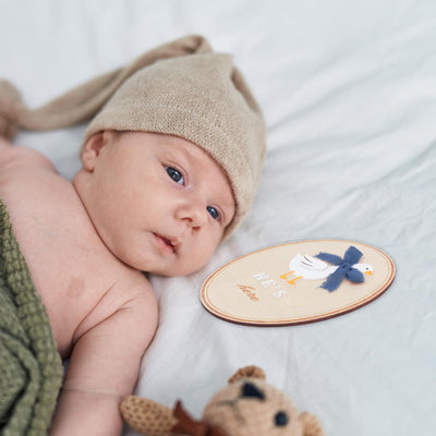 He’s Here Wooden Baby Announcement Sign, Newborn Nursery Decor