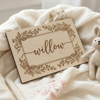 Personalized Wooden Baby Name Sign, Nursery Name Announcement Decor