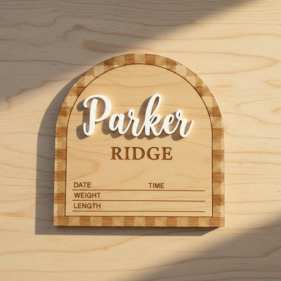 Personalized Baby Birth Stats Sign, Wooden Baby Name Announcement Sign, Custom Newborn Birth Details Plaque Nursery Decor