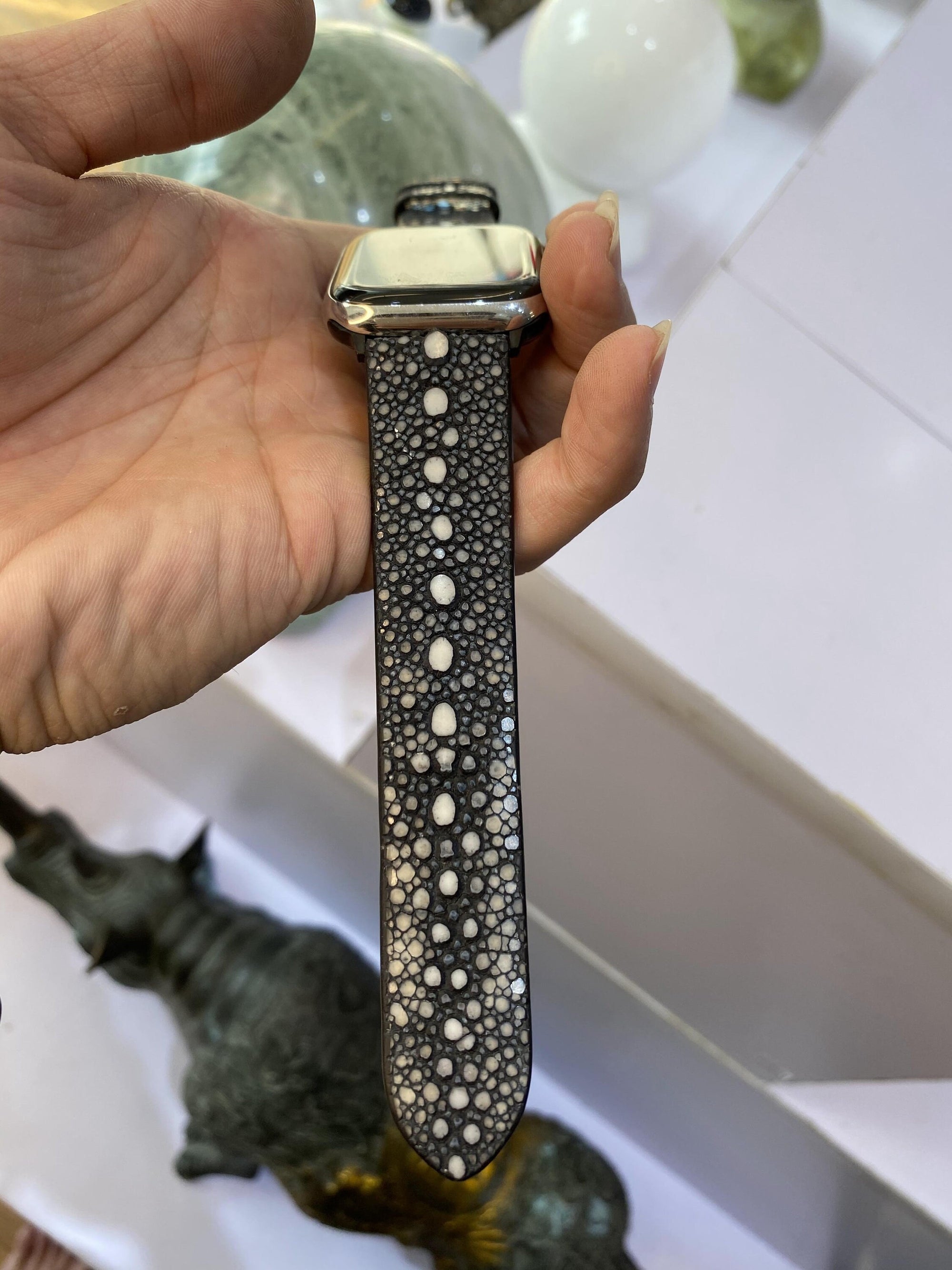 Handmade Stingray Leather Apple Watch Band: Custom Sizes