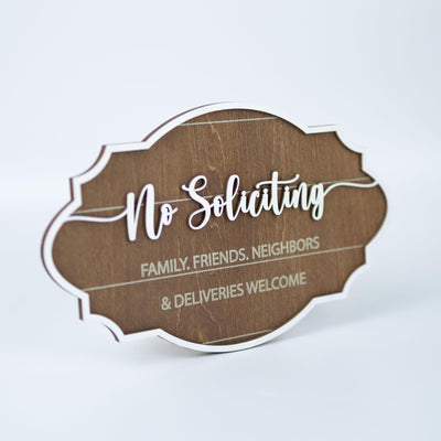 No Soliciting Sign, No Soliciting Family Friends Neighbors Welcome, No Knocking Sign, Please Do Not Disturb Door Sign, Baby Sleeping Sign