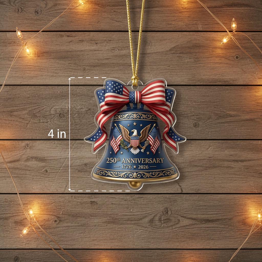 Semiquincentennial Gift 2026 USA 250th Anniversary Ornament Liberty Bell Hanging Pendant Patriotic Eagle Proud American Decor