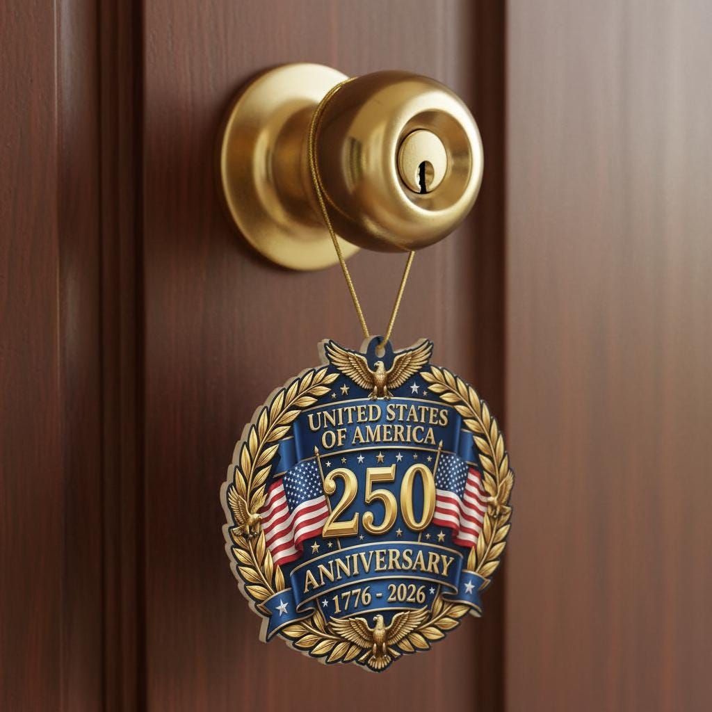 United States 250th Ornament, Semiquincentennial Eagle Medallion, 1776-2026 Patriotic Anniversary Gift, USA 250 Years Decor