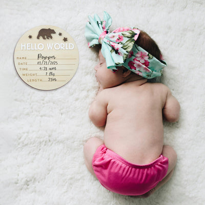 Hello World Sign, Birth Announcement, Birth Stats Sign, Baby Name Announcement, Hospital Name Sign, Newborn Wood Sign