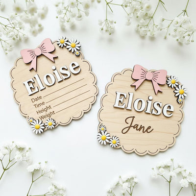 Personalized Baby Name Wood Sign Set, Hello World Announcement