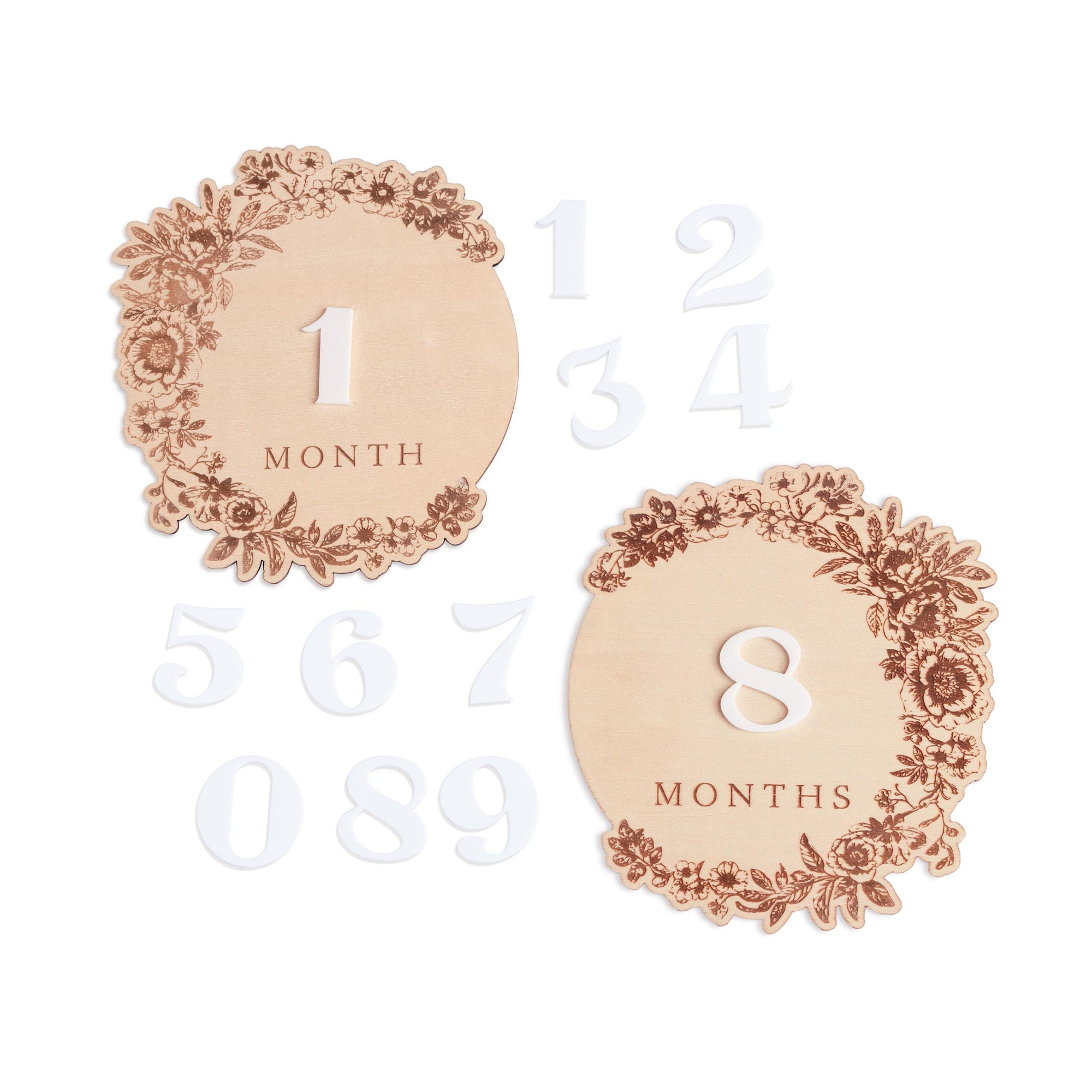 Floral Baby Monthly Milestones Girl, Interchangeable Milestone Set, Boho Baby Milestones, Wooden Newborn Photo Prop, Baby Photo Props Girl