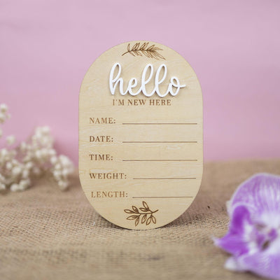 I'm New Here Sign, Birth Announcement Sign, Baby Announcement Sign, Baby Name Sign, Hospital Newborn Signs, Baby Photo Prop, Nursery Decor