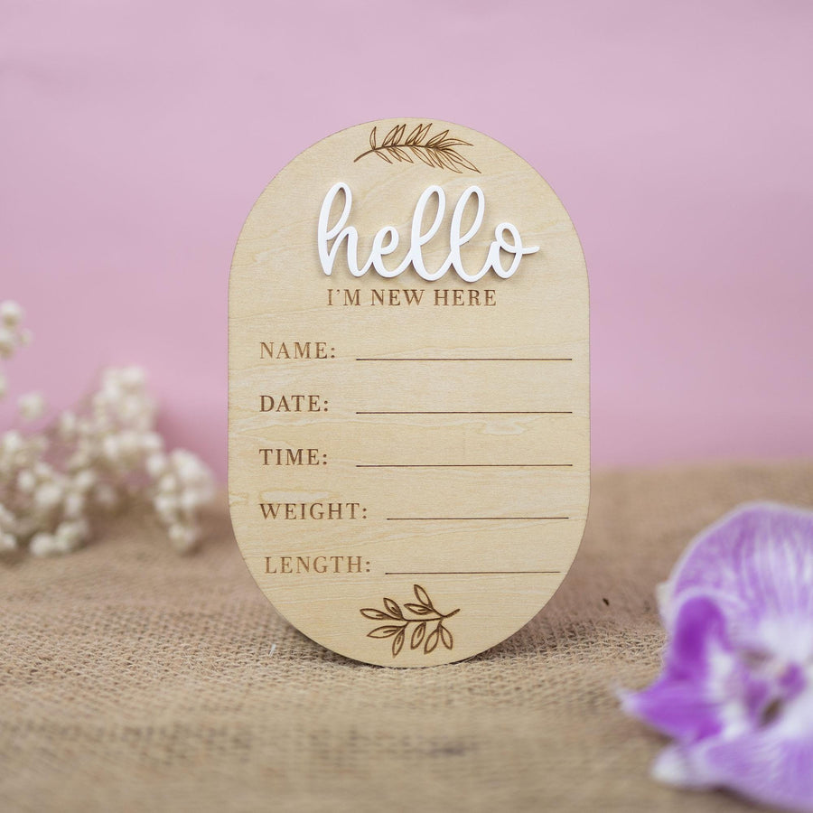 I'm New Here Sign, Birth Announcement Sign, Baby Announcement Sign, Baby Name Sign, Hospital Newborn Signs, Baby Photo Prop, Nursery Decor