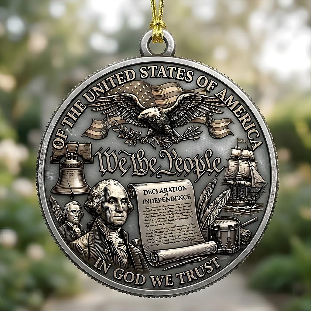 George Washington 250th Ornament, Semiquincentennial We The People Gift, 1776-2026 Declaration of Independence, US History Decor