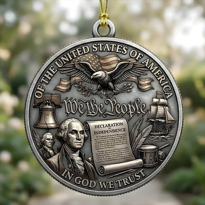 George Washington 250th Ornament, Semiquincentennial We The People Gift, 1776-2026 Declaration of Independence, US History Decor