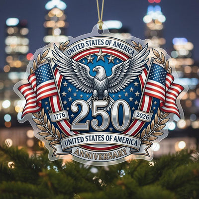 USA 250th Anniversary Ornament, Semiquincentennial Eagle Emblem Gift, 1776-2026 Patriotic Acrylic Decor, America 250 Years Keepsake