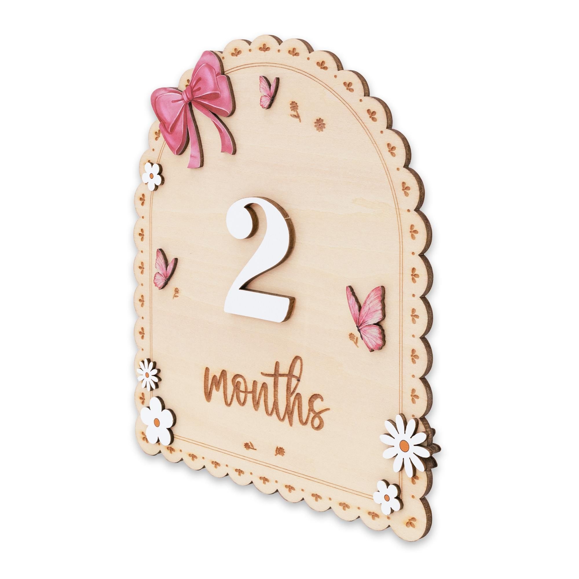 Baby Month Sign Double Sided Month Months Baby Milestone Sign First Year Baby Photo Prop Monthly Milestone Baby Nursery Decor