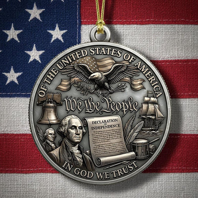 George Washington 250th Ornament, Semiquincentennial We The People Gift, 1776-2026 Declaration of Independence, US History Decor