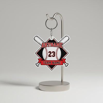 Personalized Baseball Keychain Custom Player Name Number Team Name, Baseball Team Gift, Little League Player Keychain