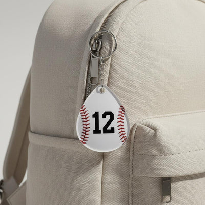 Personalized Baseball Number Keychain, Custom Jersey Number Baseball Keychain, Acrylic Baseball Bag Tag, Baseball Player Gift