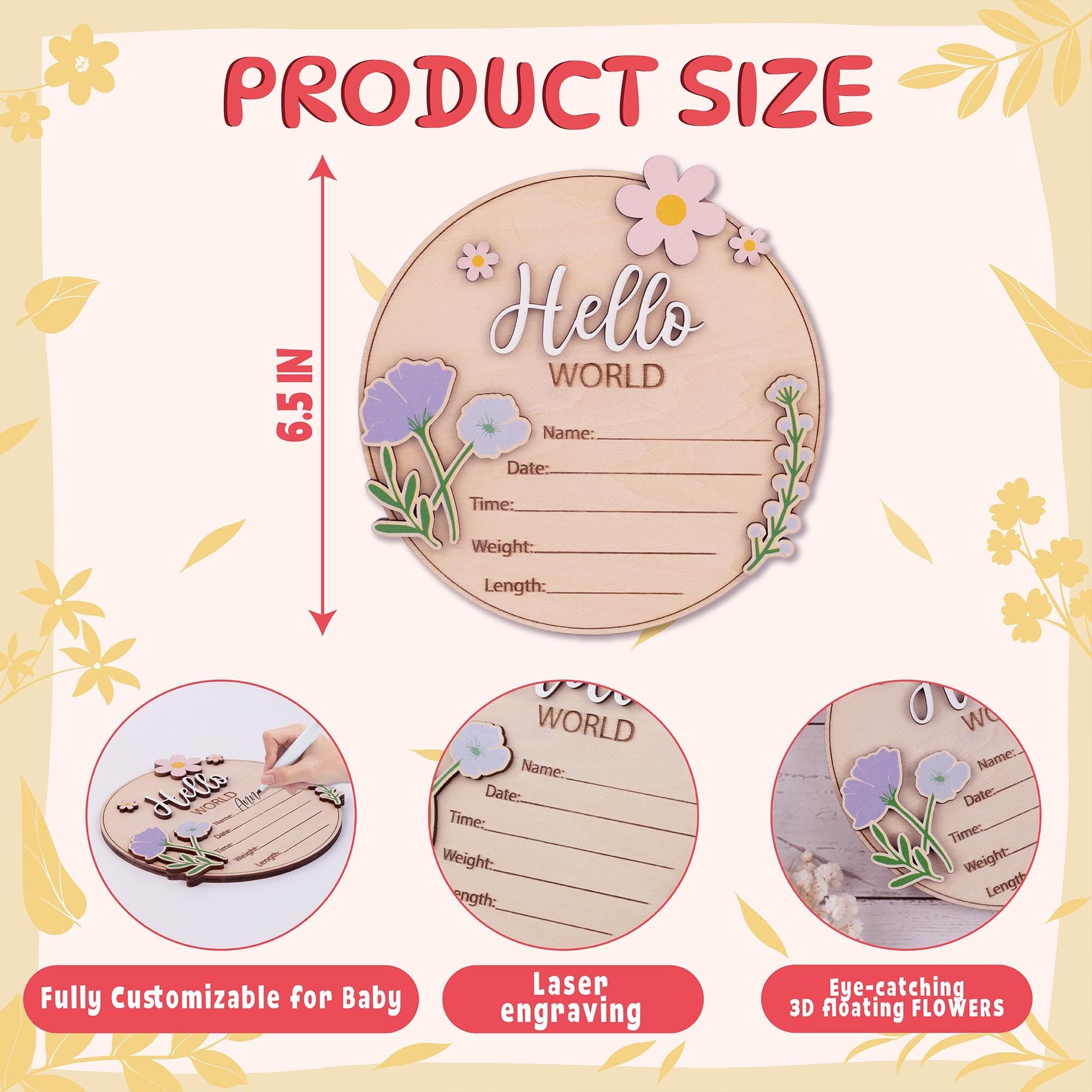 Birth Announcement Sign For Girl, Baby Announcement Name Sign For Hospital, Baby Announcement Sign, Coquette Daisy Newborn Gift,Newborn Sign