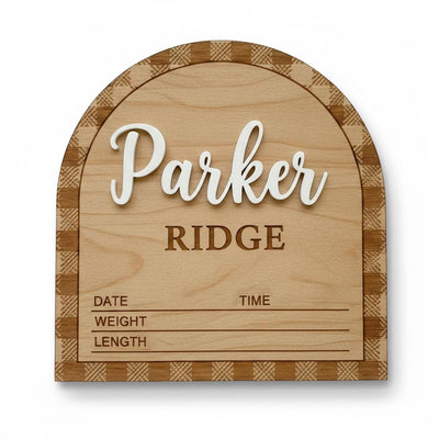 Personalized Baby Birth Stats Sign, Wooden Baby Name Announcement Sign, Custom Newborn Birth Details Plaque Nursery Decor