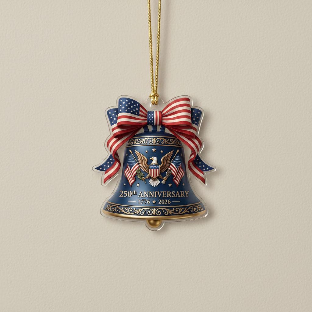 Semiquincentennial Gift 2026 USA 250th Anniversary Ornament Liberty Bell Hanging Pendant Patriotic Eagle Proud American Decor