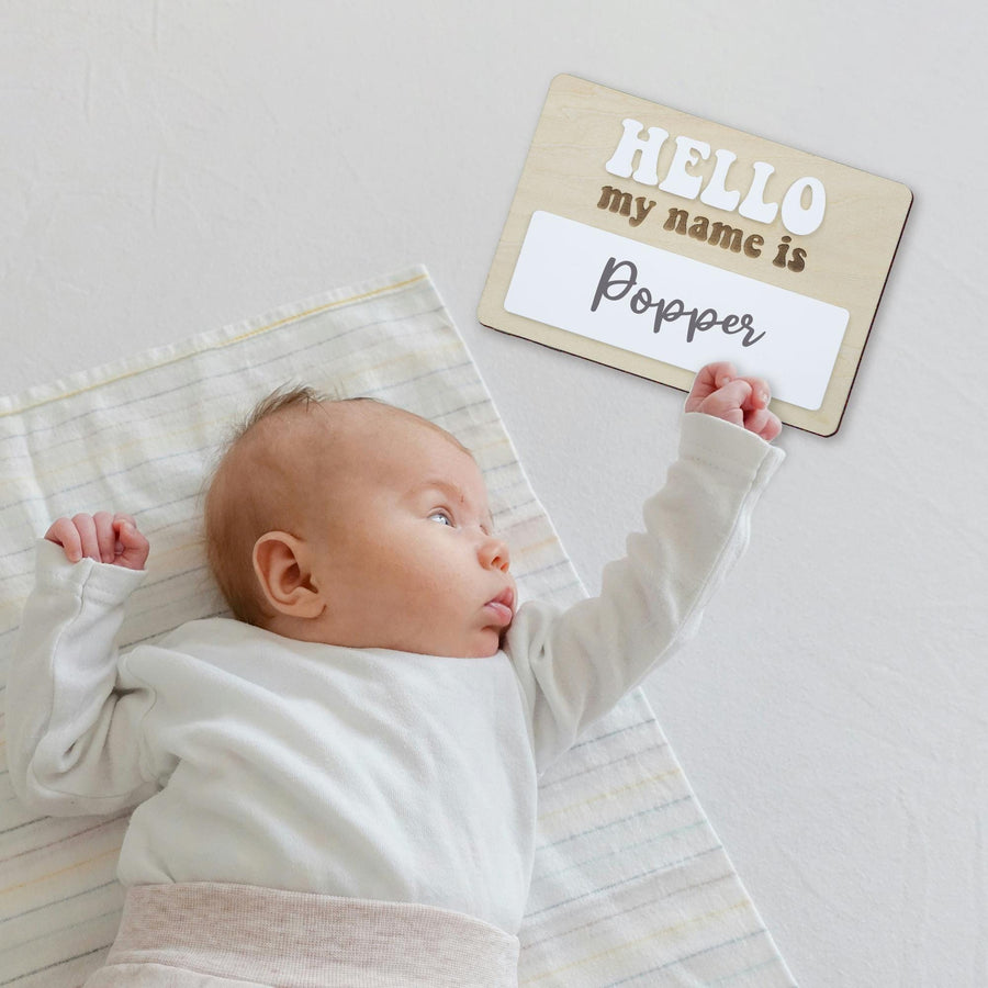 Hello My Name Is Birth Sign, Baby Name Reveal, Baby Name Sign, Birth Announcement, Hospital Name Sign, Baby Name Announcement, Nursery Decor