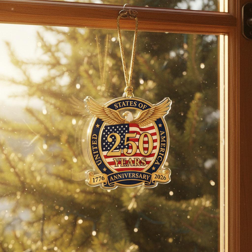 United States 250th Ornament, Semiquincentennial Eagle Emblem, 1776-2026 Patriotic Anniversary Gift, USA 250 Years Decor