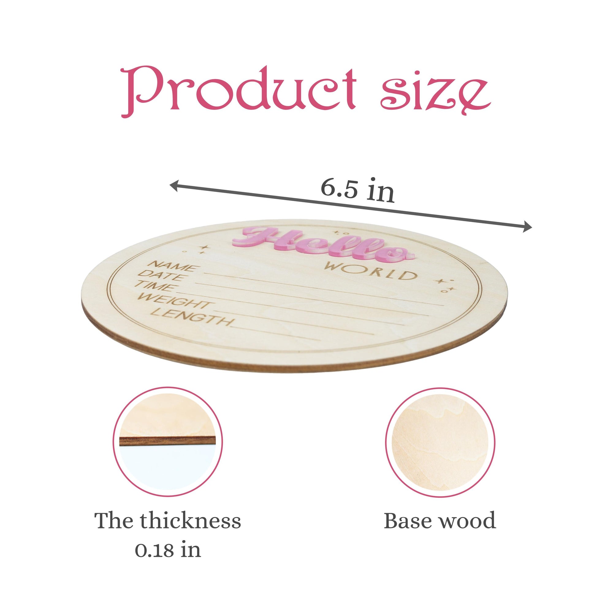 Hello World Baby Stats Plaque, Baby Birth Announcement Sign, Engraved Wood Hello World Sign, Baby Photo Props, Birth Announcement Board