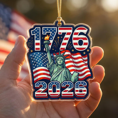 1776-2026 USA Ornament, 250th Anniversary Lady Liberty Gift, Semiquincentennial Patriotic Acrylic Decor, America 250th Birthday