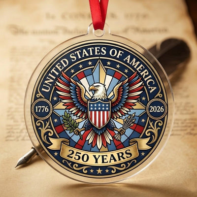 United States 250th Ornament, Great Seal Eagle Emblem, 1776-2026 Patriotic Anniversary Gift, USA 250 Years Decor, America Birthday