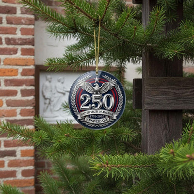 United States 250th Anniversary Ornament, 2026 Semiquincentennial Silver Medal, 1776-2026 Patriotic Eagle Gift, USA Keepsake Decor