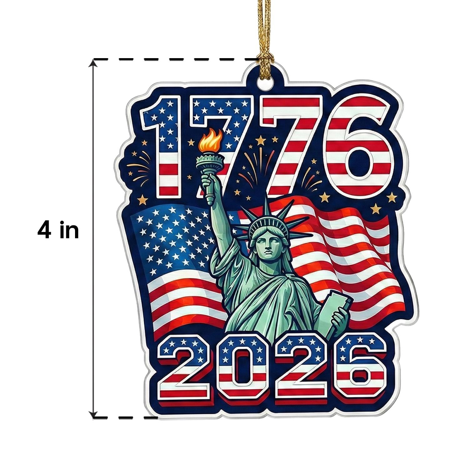 1776-2026 USA Ornament, 250th Anniversary Lady Liberty Gift, Semiquincentennial Patriotic Acrylic Decor, America 250th Birthday