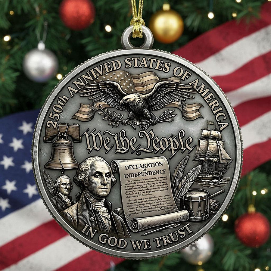 George Washington 250th Ornament, Semiquincentennial We The People Gift, 1776-2026 Declaration of Independence, US History Decor