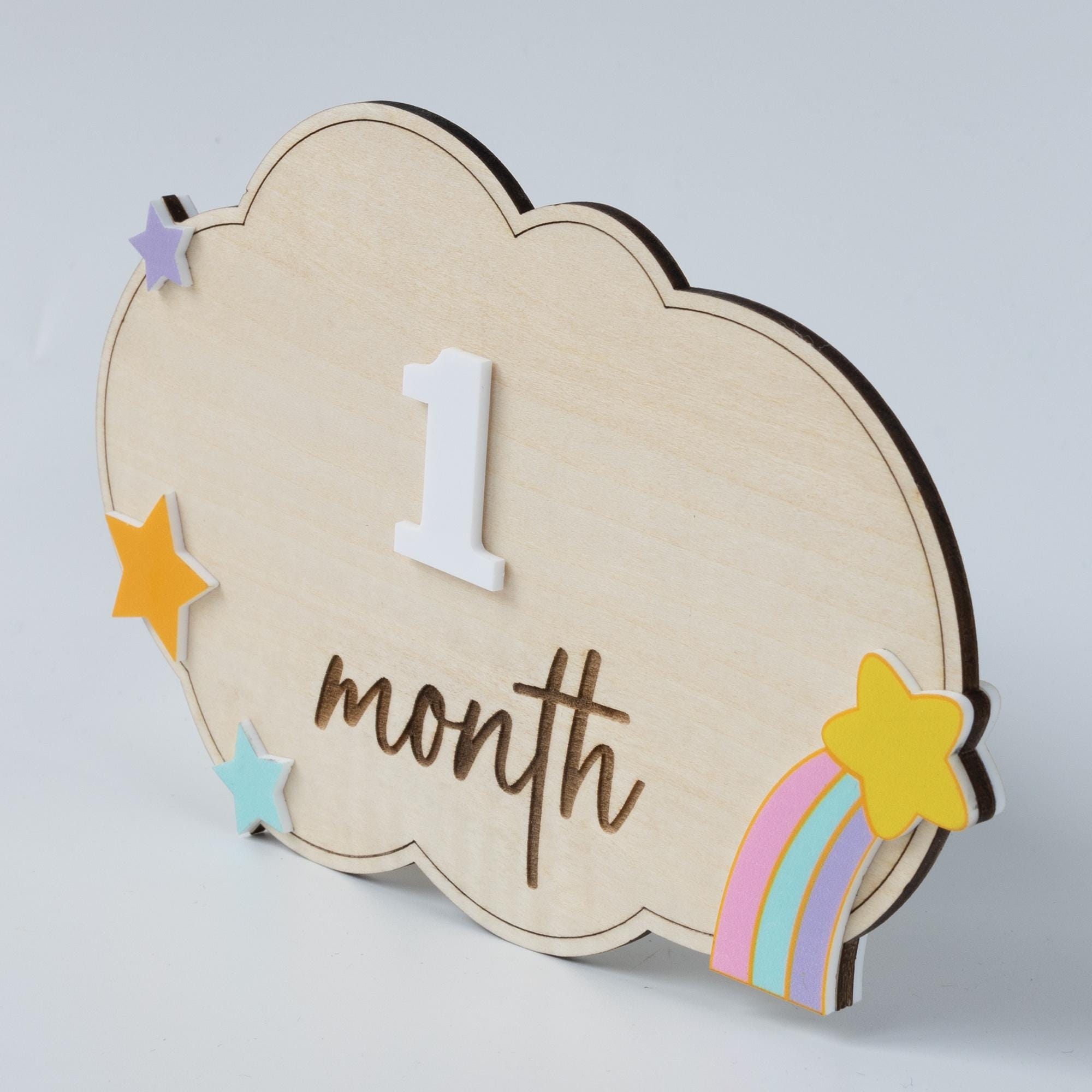 Personalized Baby Milestone Sign, Interchangeable Milestone Cards, Baby Monthly Milestone Marker, Wooden Baby Photo Prop, Baby Shower Gift