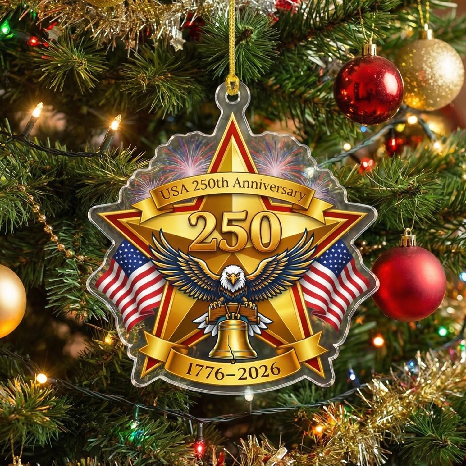 USA 250th Anniversary Ornament, Semiquincentennial Eagle Gift, 1776-2026 Car Hanging Accessory, America 250th Birthday Decor