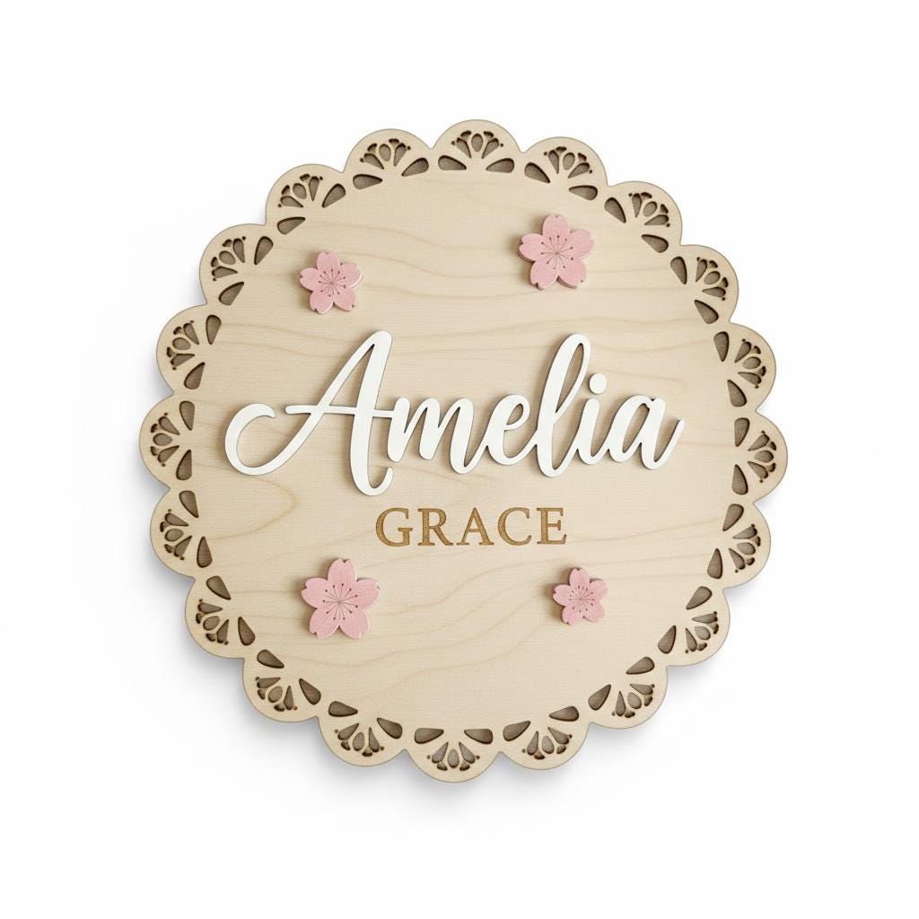 Personalized Wooden Baby Name Sign, Hospital Baby Girl Name Sign, Baby Name Reveal, Baby Shower Gift, Nursery Decor