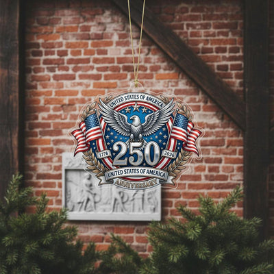 USA 250th Anniversary Ornament, Semiquincentennial Eagle Emblem Gift, 1776-2026 Patriotic Acrylic Decor, America 250 Years Keepsake