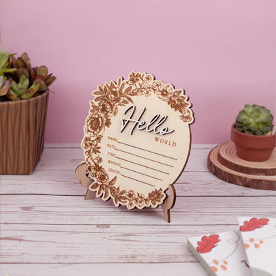 Floral Baby Name Announcement Sign With Birth Stats, Baby Arrival Announcement Sign, Baby Name Reveal, Personalized Baby Announcement Sign