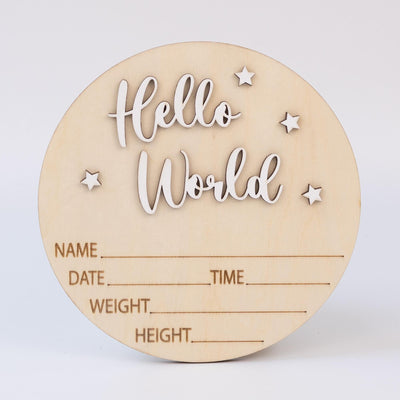 Baby Announcement, Hello World Sign, Baby Birth Stats Sign, Wooden Birth Announcement Sign, Custom Newborn Stats, Hospital Name Sign