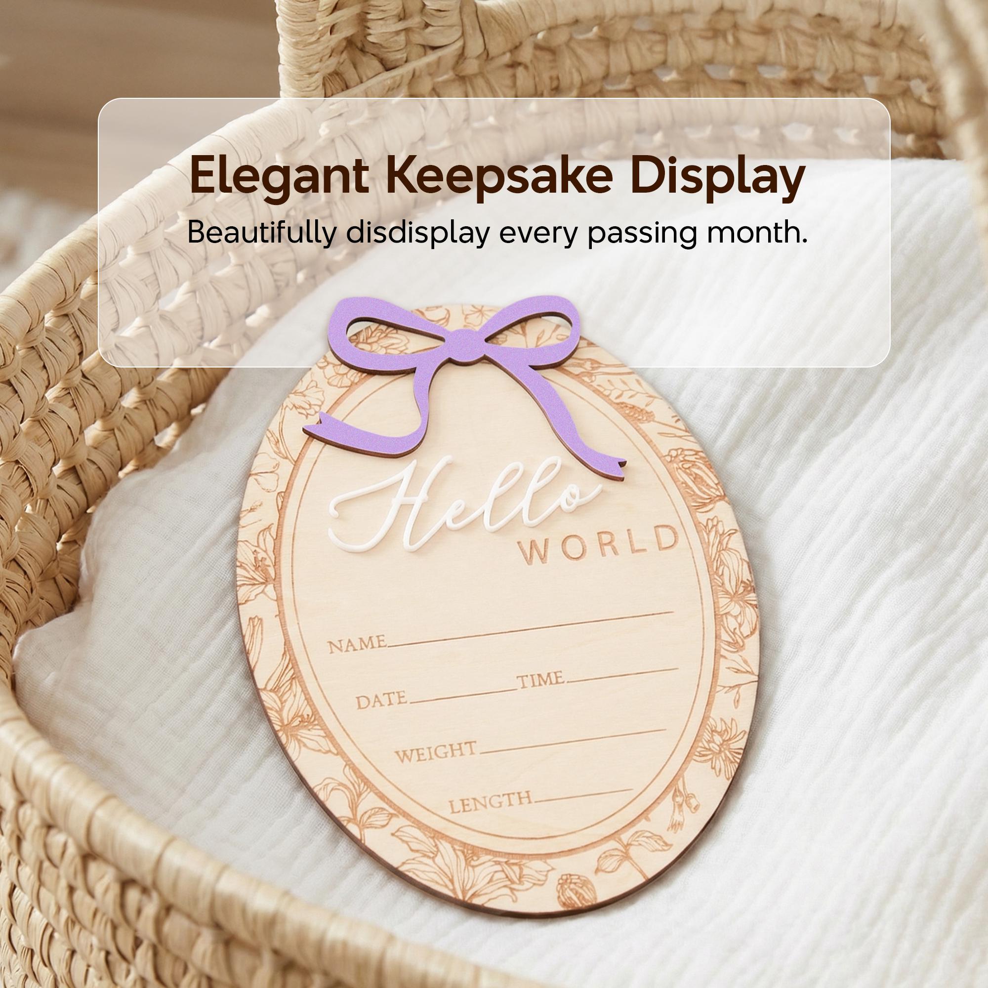 Hello World Baby Announcement Sign Personalized Birth Stats Sign Newborn Hospital Photo Prop Custom Baby Name Sign Gift