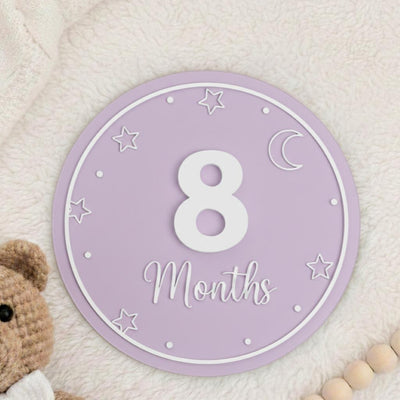 Acrylic Baby Monthly Milestone Sign with Numbers, Newborn Photo Prop