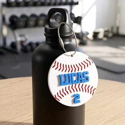 Personalized Baseball Keychain Custom Name and Number, Baseball Bag Tag, Acrylic Baseball Player Gift, Little League Gift