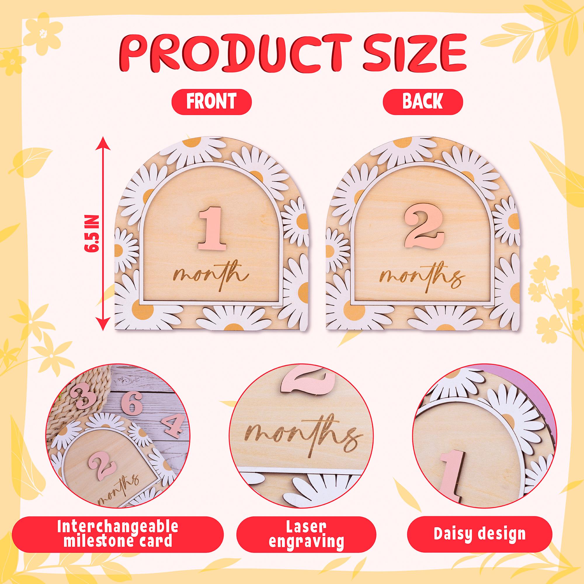 3D Baby Milestone Sign, Hello World Milestone Card, Boho Monthly Milestone, Engraved Wood Monthly Milestone Markers, Baby Girl Photo Props