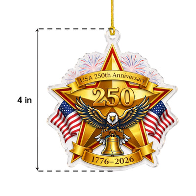 USA 250th Anniversary Ornament, Semiquincentennial Eagle Gift, 1776-2026 Car Hanging Accessory, America 250th Birthday Decor
