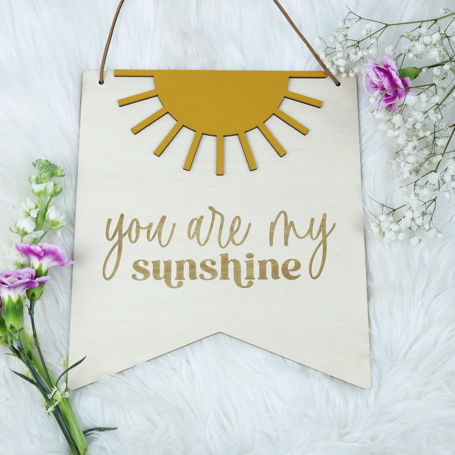 You Are My Sunshine Wall Art, Pennant Sign, Boho Nursery Decor, Baby Bedroom Decor, Nursery Decor, Baby Room Decor Nature, Baby Wall Art