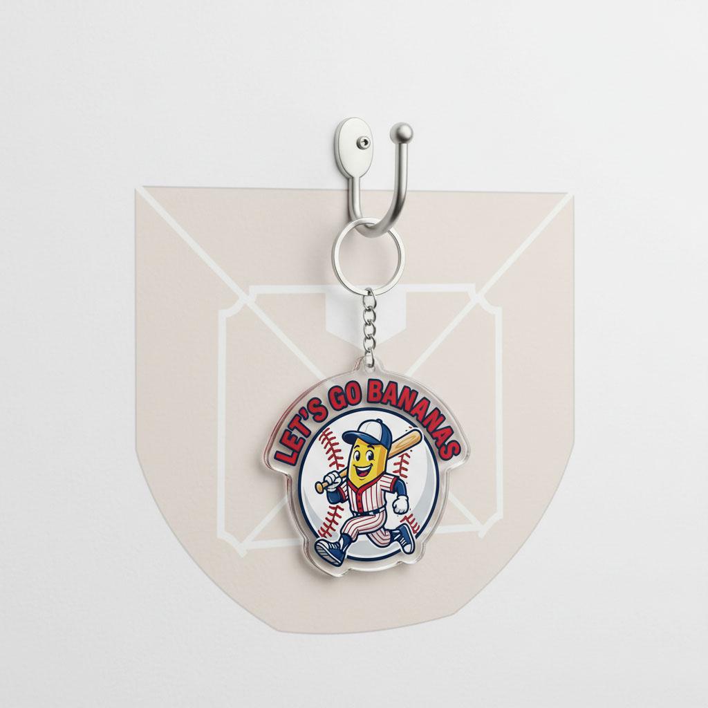Funny Baseball Keychain, Cute Baseball Fan Keychain, Baseball Bag Charm, Acrylic Baseball Keychain, Baseball Lover Gift