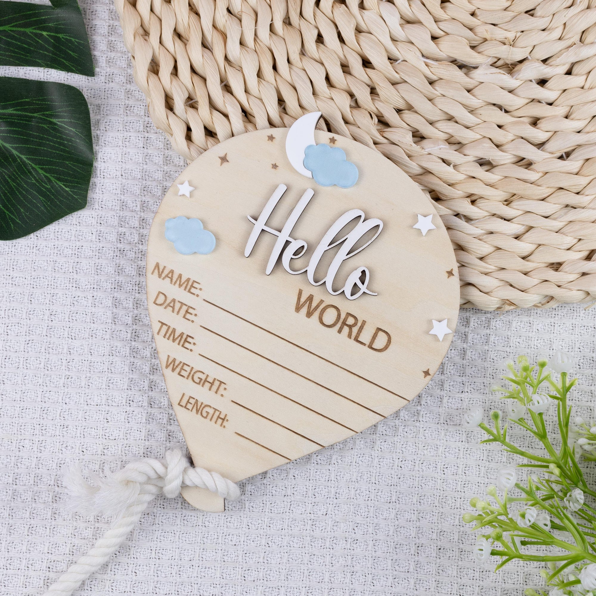 Air Balloon Baby Name Sign, Baby Photo Props, Hospital Birth Announcement Sign, Baby Stats Sign, Moon and Name Sign, Baby Boy Birth Signs