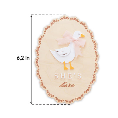 She’s Here Wooden Baby Announcement Sign, Newborn Nursery Decor